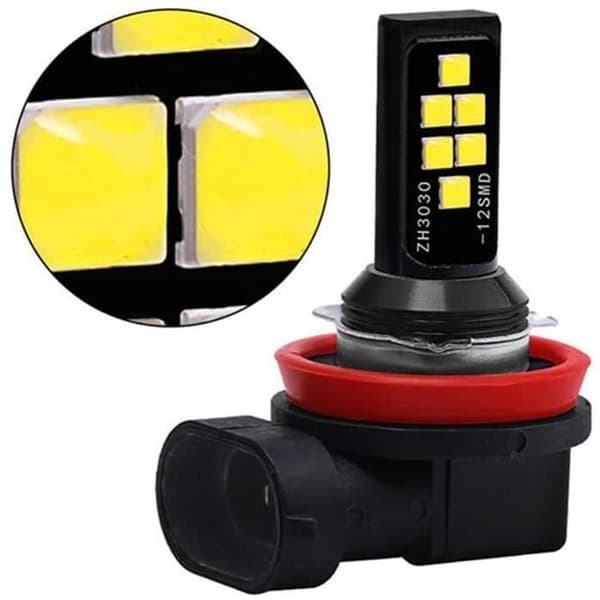 H11 H8 LED tåkelyspærer - 2x 3030 SMD - Rosa - 280° strålevinkel
