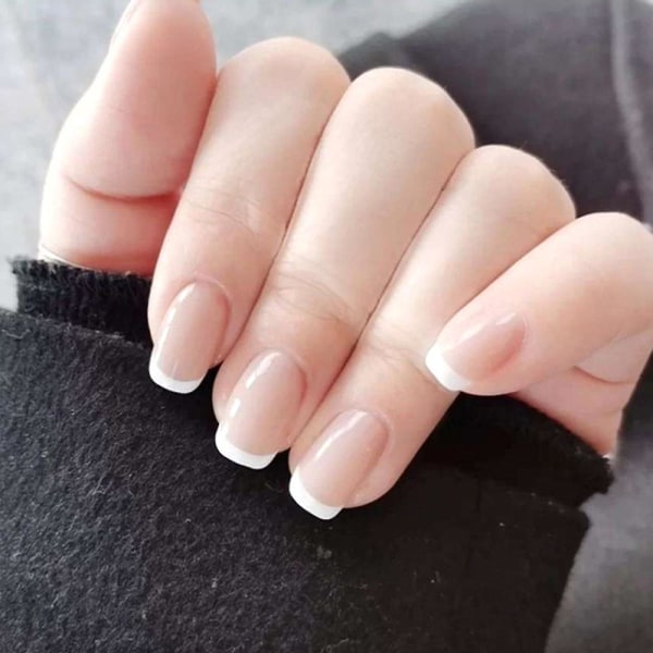 Franska nagelklistermärken, självhäftande vita nail art , nail art för fransk manikyr