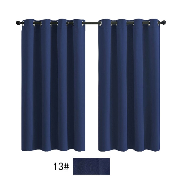 Blackout marineblå gardiner 2 paneler med gjennomføringer for stuen (størrelse: W34*54in)