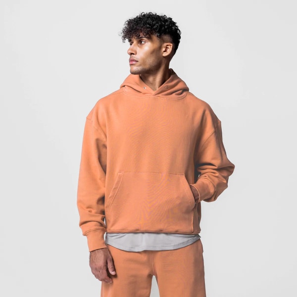 Enfärgade oversized hoodies för män och kvinnor L