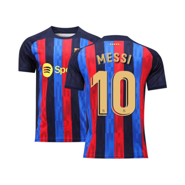 2223 Barcelona hjemme- og bortedrakter nr. 10 Messi nr. 21 De Jong kortærmet voksen barn fotballdrakter Jacket10 XL