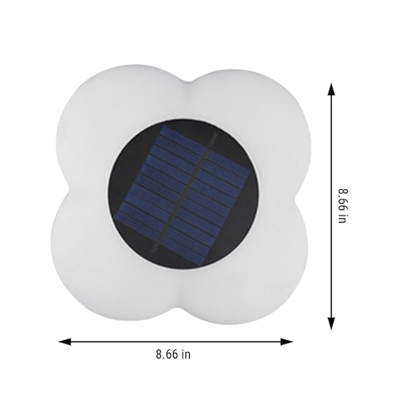 Leverans imorgon Klöverformad Färgglad LED Solcells Flytande Ljus