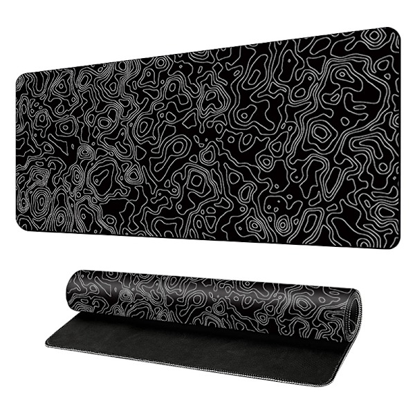 Mouse Pad with Artistic Floral Pattern Black L
