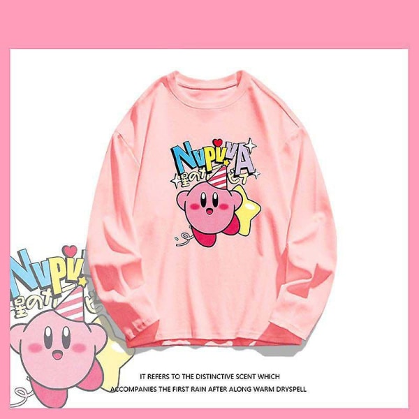 Kawaii Star Kirby Børne Sweatshirt Drenge Piger Forår Efterår Bomuld Sport Toppe Sød Anime Casual Pullover Børn Tøj Gave WHITE 110