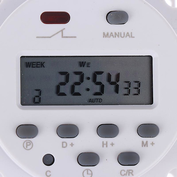 Digital Timer DC/AC 12V 16A LCD-display Programmerbar Timer OVP-brytare