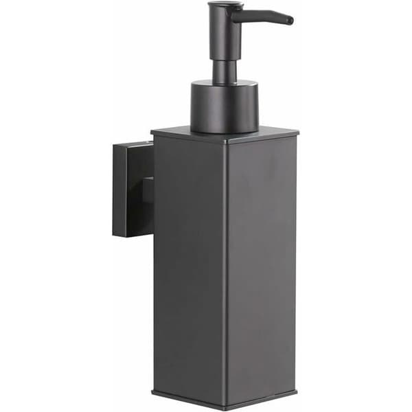 Vægmonteret sæbedispenser i 304 rustfrit stål - mat sort - moderne design - daglig brug