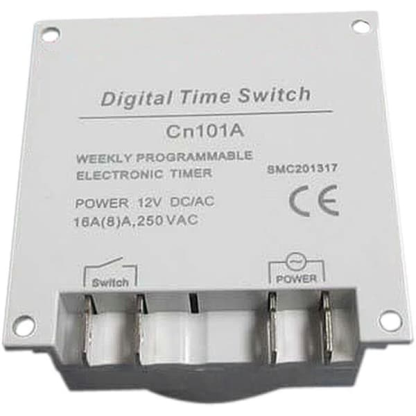 CN101 12V DC/AC Digital Timer. Programmerbar LCD Tidsrelébryter for stikkontakter Hvit-AIMOONSA