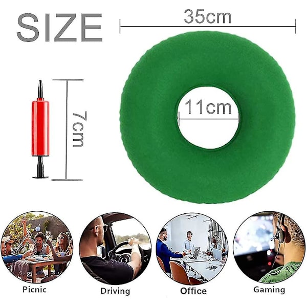 Hemorroide Sittepute Oppblåsbar, Oppblåsbar Sittepute Ortopedisk, Donut Sittepute Ortopedisk, Oppblåsbar Pute Myk Sittering Med Pumpe, Sittering