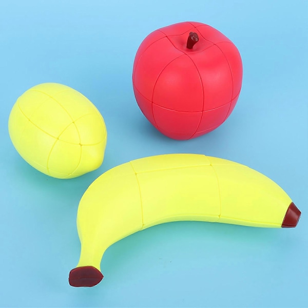 Frukt Magisk Kub Set Citron Banan Äpple Ojämn Speciell Form Pusselspel Pedagogiska Leksaker