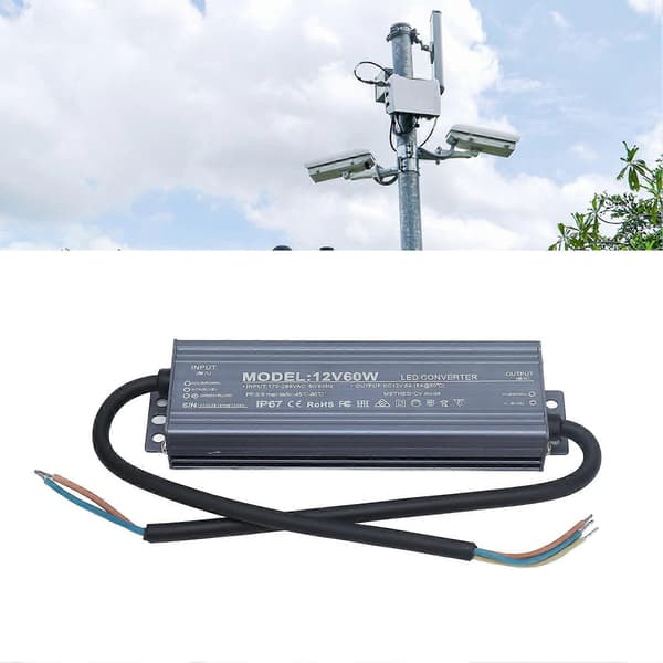 60W LED Strømforsyning 12V 5A IP67 Vanntett Transformator Driver