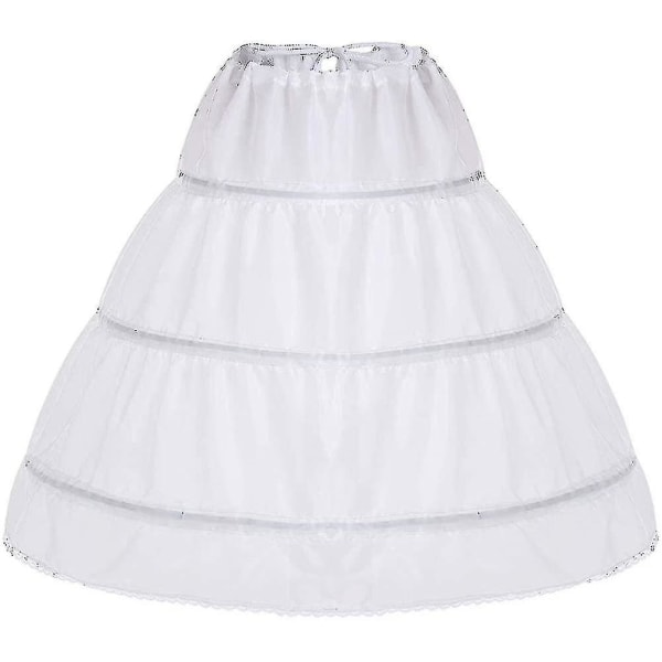 Barnekjoler 3 Hoops Petticoat Krinoline Bryllup Brud Blomster