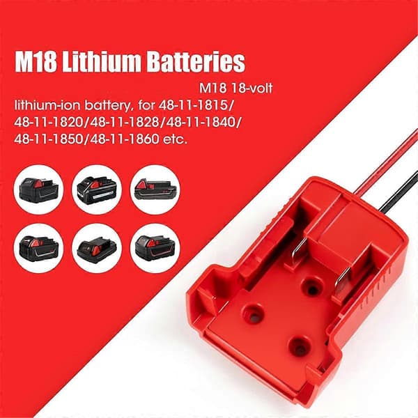 Strømhjuladapter for Milwaukee M18 18V Batteri