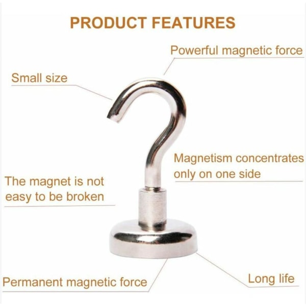 25 stk Neodymium krokmagneter 10 kg tiltrekning
