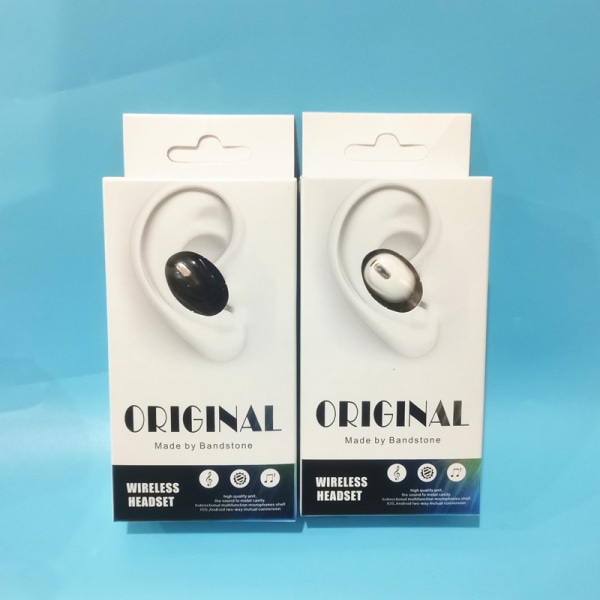 2-pakke X9 Bluetooth 5.0-hodetelefoner Trådløs Mini Monaural (hvit og svart) enkelthodetelefoner