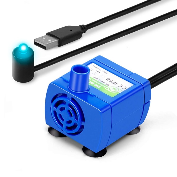 Valmiustilassa hiljainen pumppumoottori USB lemmikkisuihkulähteelle - Yksivärinen LED