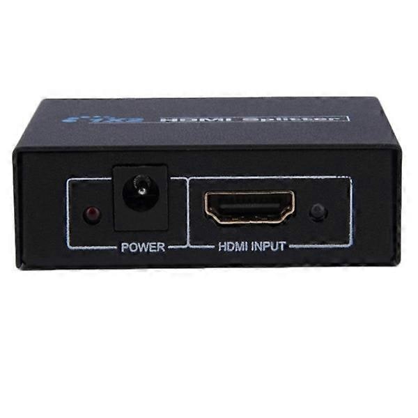 V1.4 1x2 Mini HDMI Forstærker Splitter, Understøtter 3D & Full HD 1080P (Sort)