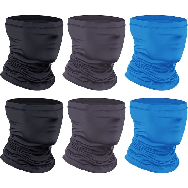 [6-pack] Halsduk med halsduk, andningsbar ansiktsbandana- cover , kylande nackleggings