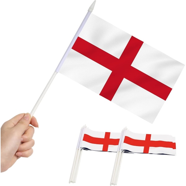 Crday England Mini Flag 12 Pack - Håndholdt Små Miniature engelske Flag På Stick Gave