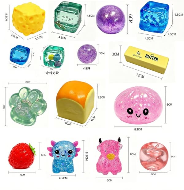 8-delad Malt Sugar Squishy Box – Blå (Långsamt stigande, Söt, Stresslindrande leksak)