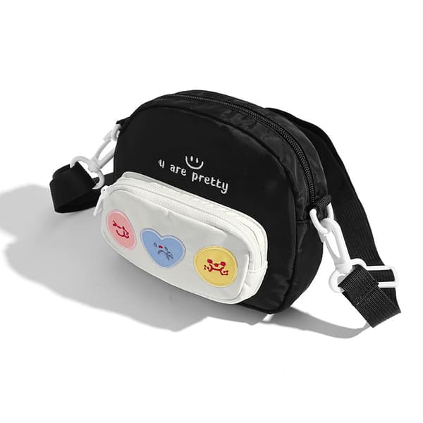 Broderet Canvas Crossbody Sort