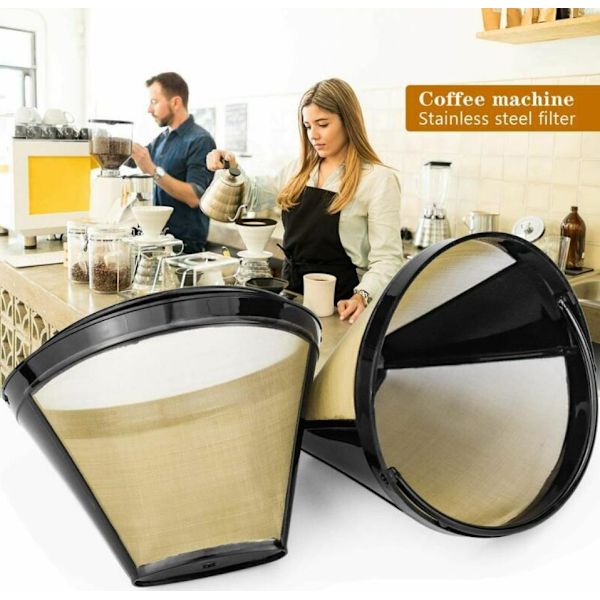 304 Rostfritt Stål Kaffe Filter - 2 Pack
