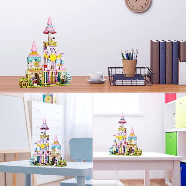 Pige Girls Princess Castle Byggelegetøj - 347 Dele Byggeklodser Pink Palace Mursten Legetøj Til Piger I Alderen 6-12 År Gamle Stem Konstruktion Legetøj