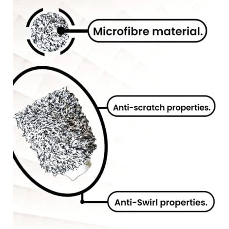 Sæt med 3 sorte mikrofiber bilvaskehandsker
