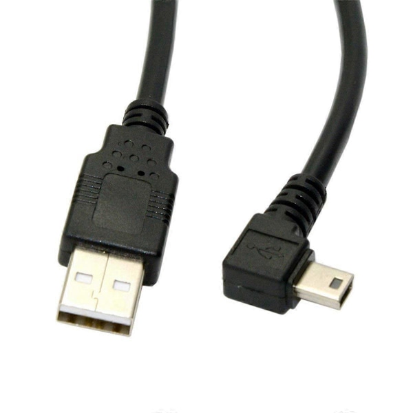 4 stk. 1,8M Mini USB B Type 5Pin Hann 90 Grader Venstrevinklet til USB 2.0 Hann Datakabel Svart Farge