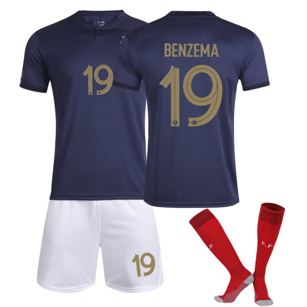 22-23 hjem fotballdrakt nr. 10 Mbappe Dembele 19 Benzema landslag hjem og borte barnedrakt Z No9 16