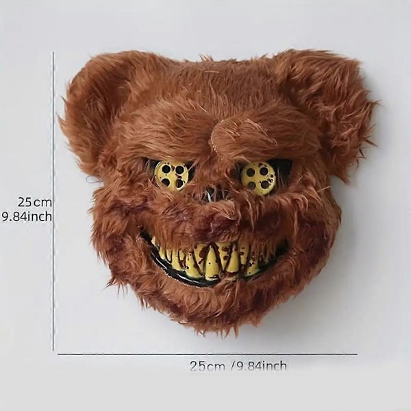 Halloween Bjørn Kanin Maske, Blodig Bjørn Kanin Maske Cosplay, Pelsmaske Med Ører, Uhyggelige Masker
