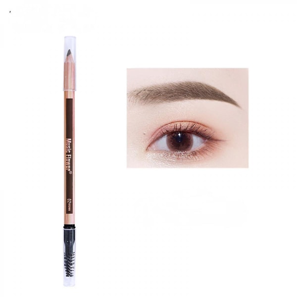 Brynpen Ikke falmende vandtæt blid super fine øjenbryn Sort brun Roterbar blyant til makeup, grå brun