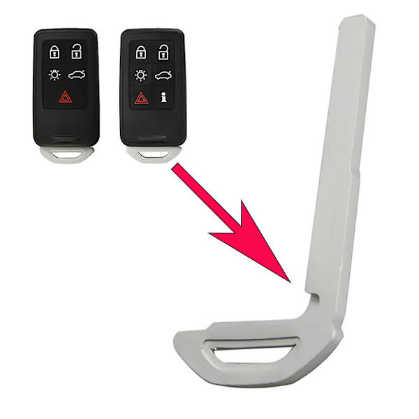 Oskuren Smart Fjärrkontroll Metallnyckelblad Nödknapp Hu101 För Volvo V40 V50 V60 V70 V90 Xc40 Xc60 Xc70 Xc90 S40 S60 S80 S90