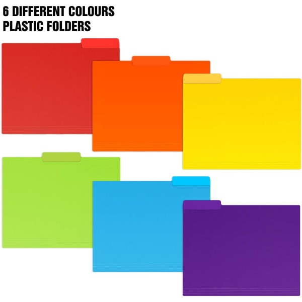 30 farvede arkivmapper, foldearkivmapper, 6 farver,
