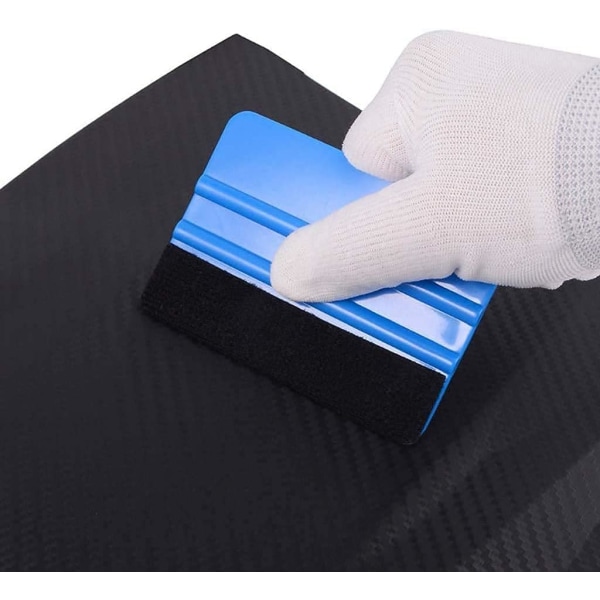 2 stk plastnal for klistremerker, bilfolieverktøy, vindusfargingsverktøy, myk filtnal (blå)