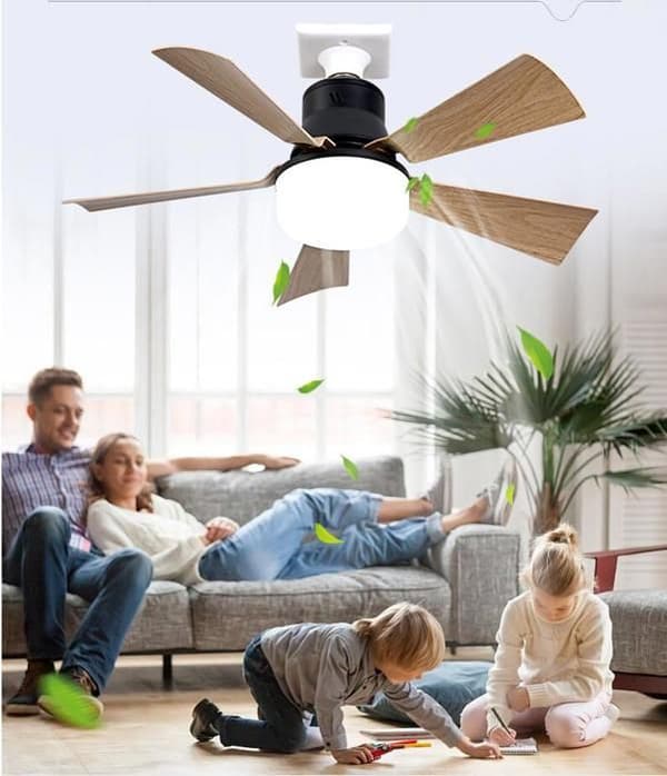 Loftventilator Fleur - 40 W - Lydløs - Fjernbetjent - Sort Træ