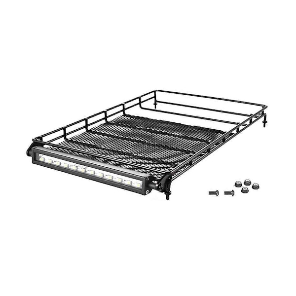 Metall Bagage Takräcke med LED-ljusramp P860016 för EX86100 86100 1/10 RC Crawler Bil Uppgradering Pa