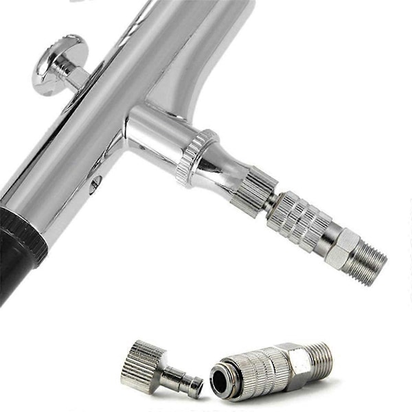 Pikaliitin Airbrushille, 6 kpl 1/8 tuuman BSP-uros- ja naarasliittimiä