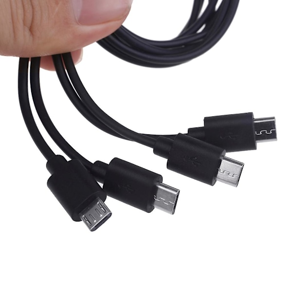 USB2.0 til MicroUSB Multi Ladningskabel 4 i 1 MicroUSB Lader Adapterkabel