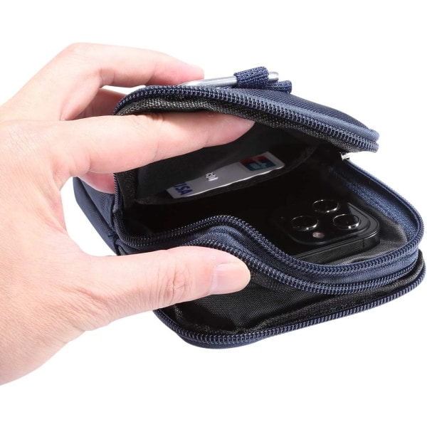 1 stk. telefontaske til mænd, telefontaske til bælte, taske til pung med kortholder,