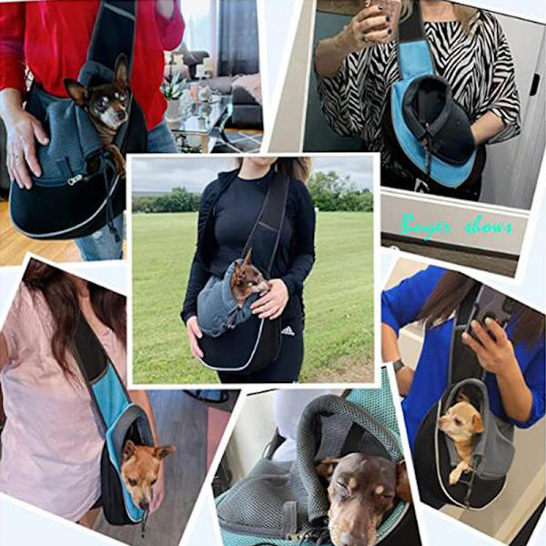 Bærbar rejsetaske til katte og hunde - Sort, M, til vægt 6-10 pund, 1 stk