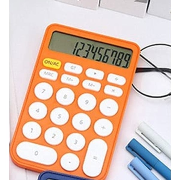 Miniräknare Söt utseende Handhållen skrivbordsräknare Digital smart miniräknare (orange)