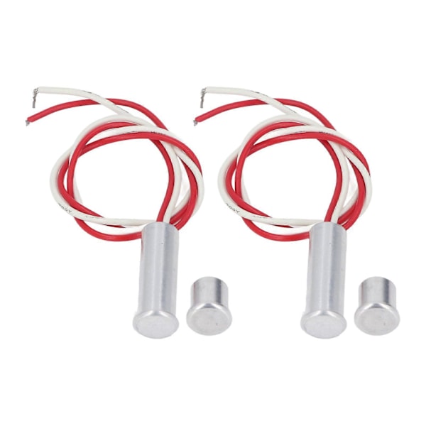2 Set Infälld Magnetisk Brytare DC12 till 24V Aluminiumlegering NC Trådbunden Dörrsensor Fönster Reed Brytare för Larmsystem Åtkomstkontroll