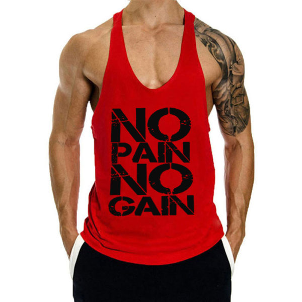 I-formet løpejern toppsport gym treningsklær muskeltreningsvest for menn ermeløs--XL str