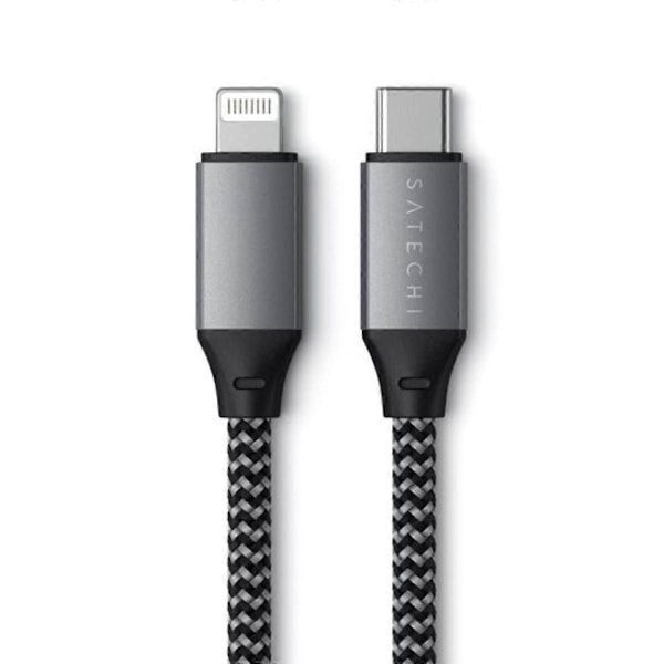 USB-C - Lightning -kaapeli - 25 cm, harmaa