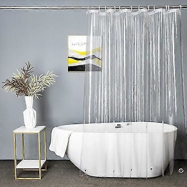 Ekstra langt transparent bruseforhæng 180x200cm, Transparent