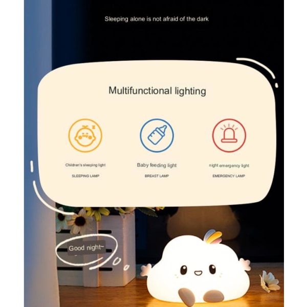 Tegneserie søt kjæledyr nattbord øyebeskyttelse atmosfære lampe