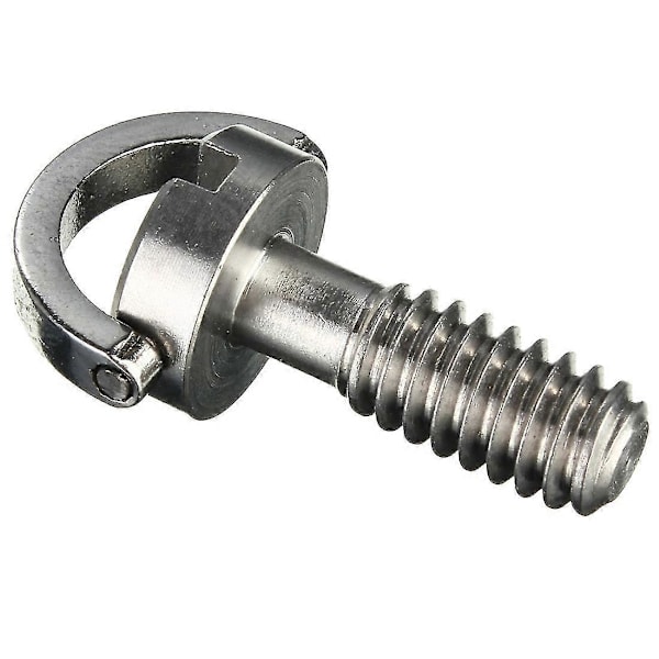 Lang 1/4\" D-ring Skrue Rustfrit Stål Til Kamera Stativ Quick Release Plade Sølv