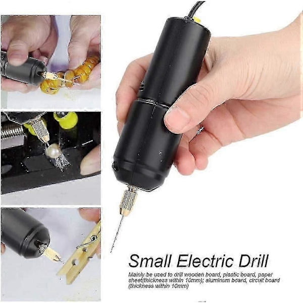 Bærbar Håndholdt Mini USB Elektrisk Boremaskine (1 stk, Sort)