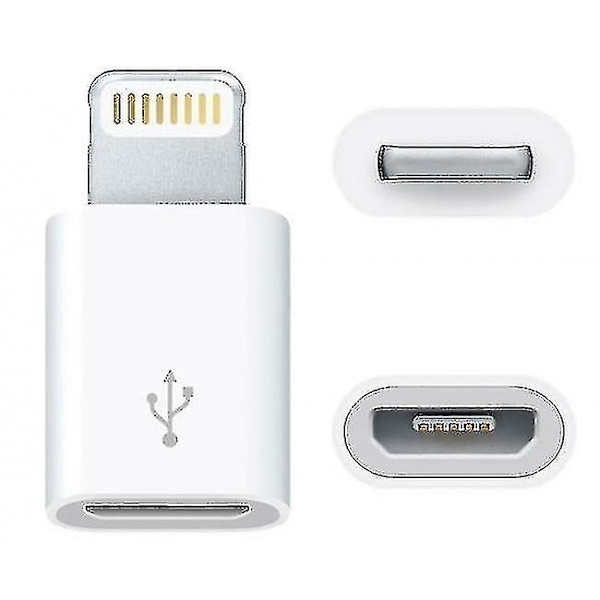Micro-USB - Apple Lightning -sovitin - valkoinen