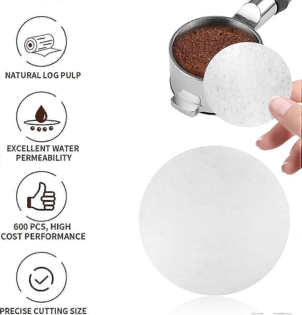 500 stk. kaffepapirfilter til espressomaskine, 58 mm ubleget espressofilter puck screen_Lucky_B